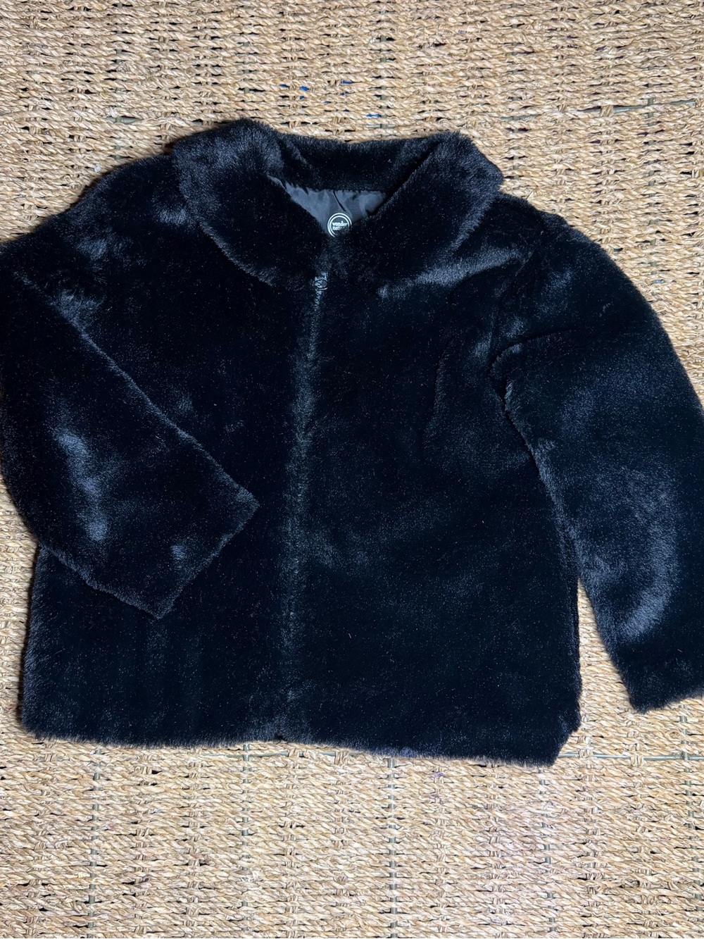 wonder nation Black Faux Fur coat 2T